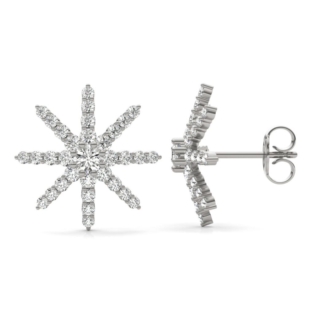 Diamond Stud Earrings — 1.15 ct tw, 14K White Gold
