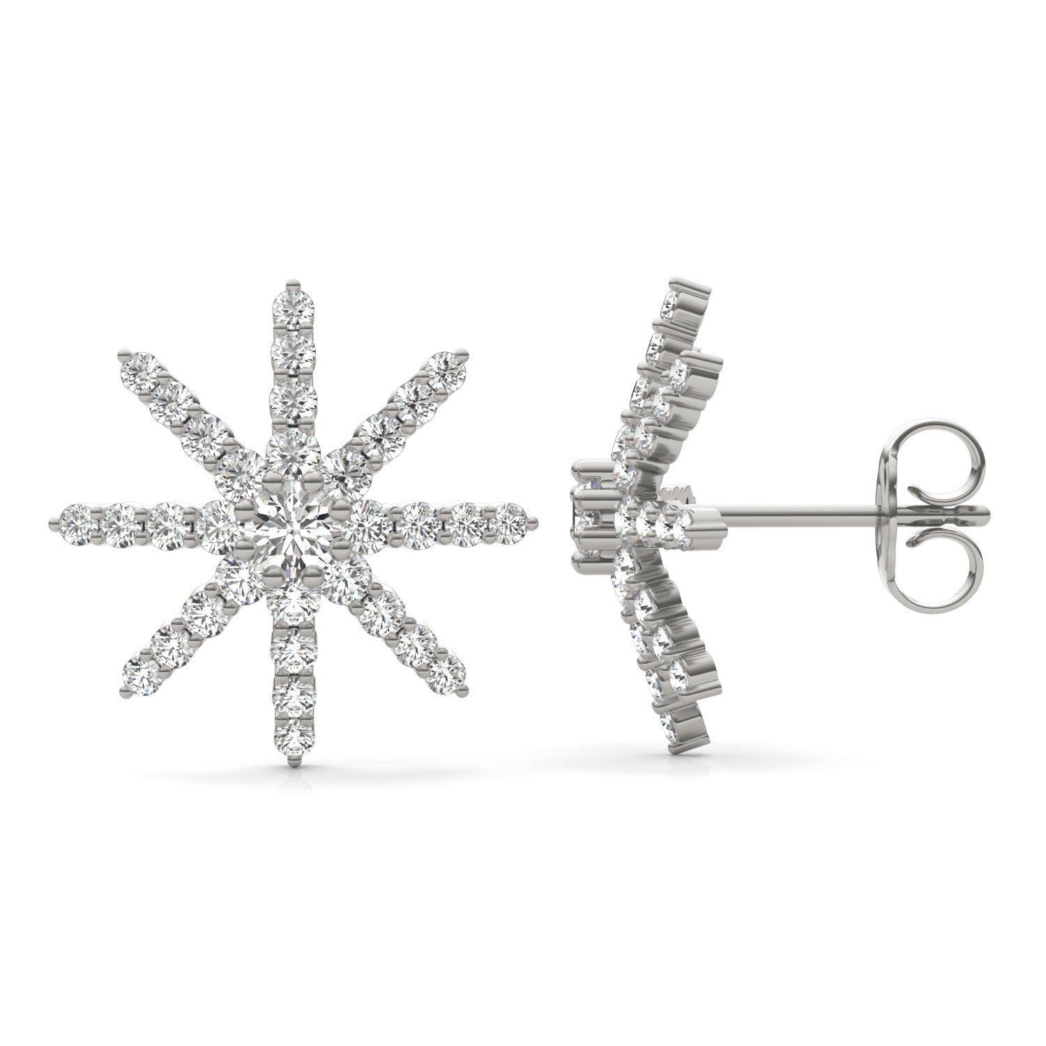 Diamond Stud Earrings — 1.15 ct tw, 14K White Gold
